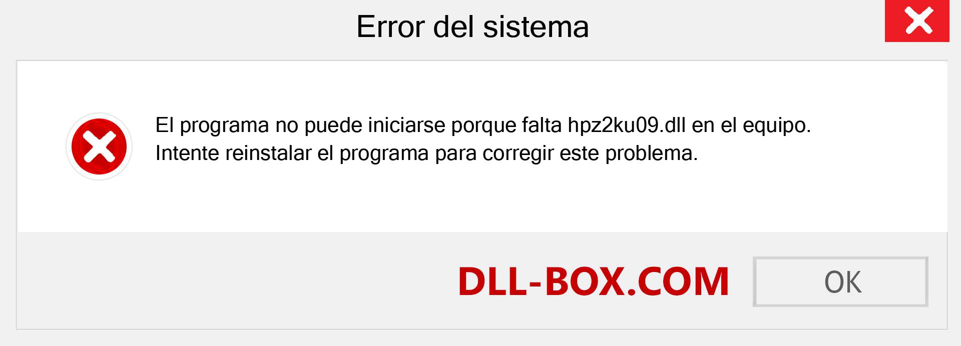 ¿Falta el archivo hpz2ku09.dll ?. Descargar para Windows 7, 8, 10 - Corregir hpz2ku09 dll Missing Error en Windows, fotos, imágenes