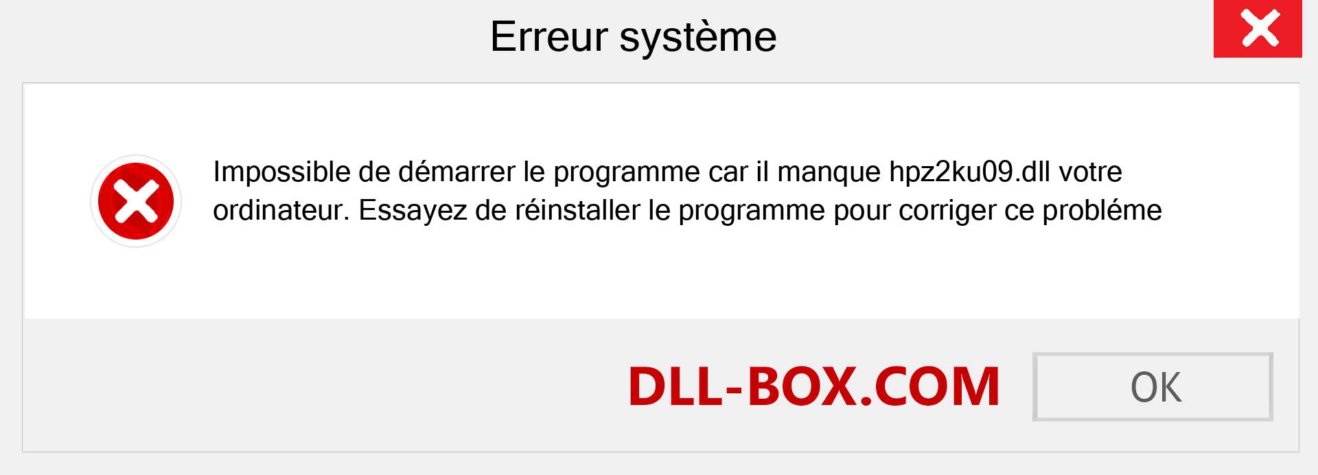 Le fichier hpz2ku09.dll est manquant ?. Télécharger pour Windows 7, 8, 10 - Correction de l'erreur manquante hpz2ku09 dll sur Windows, photos, images